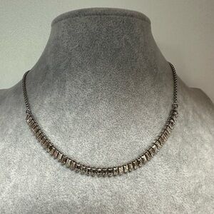 Silver & Crystal Baguette Necklace